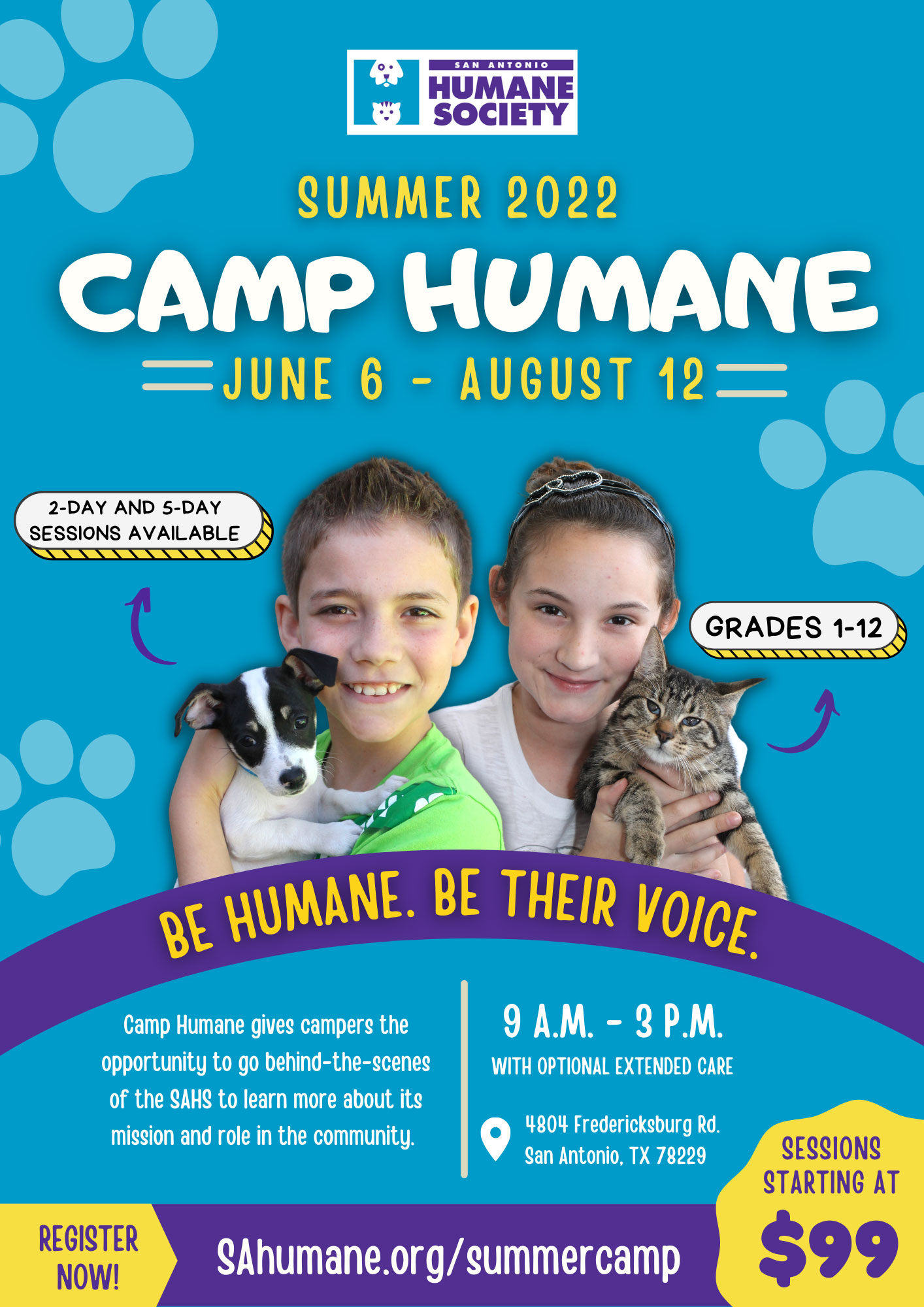 Summer 2022 Camp Humane flyer web