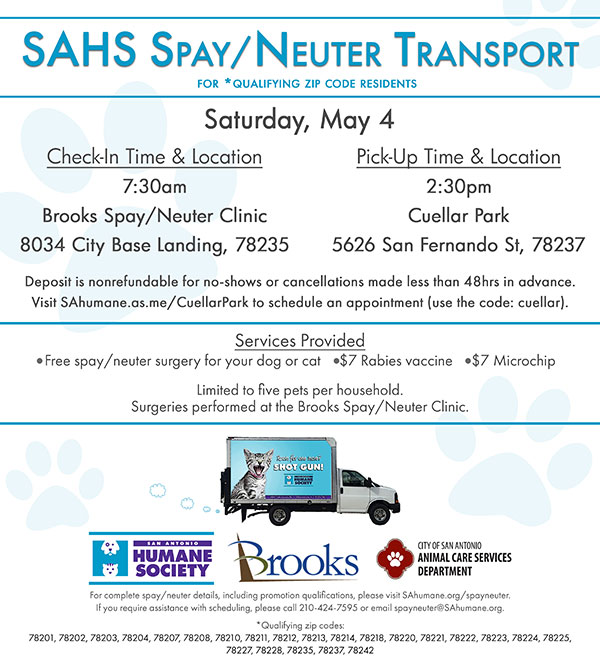 Fully Booked Free Spay Neuter Transport At Cuellar Park