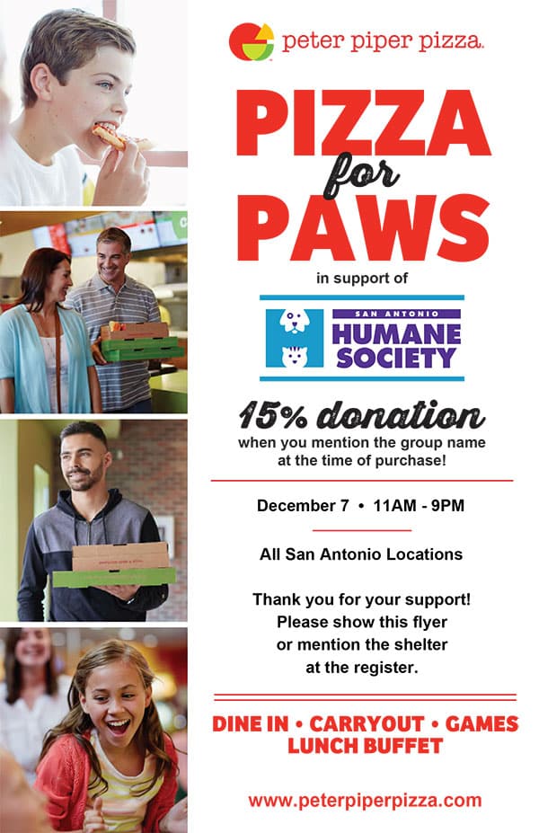 peter piper pizza - pizza for paws