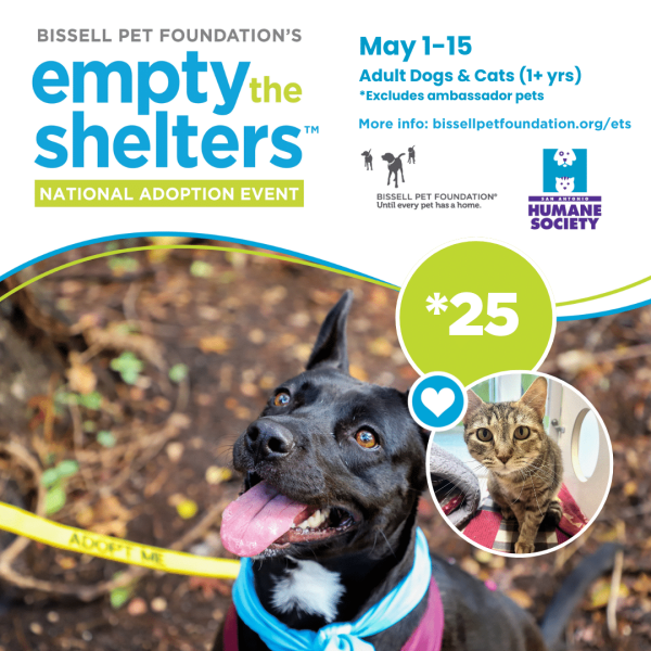 empty the shelters adoption event may 1-15