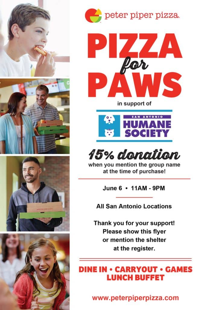 peter piper pizza - pizza for paws
