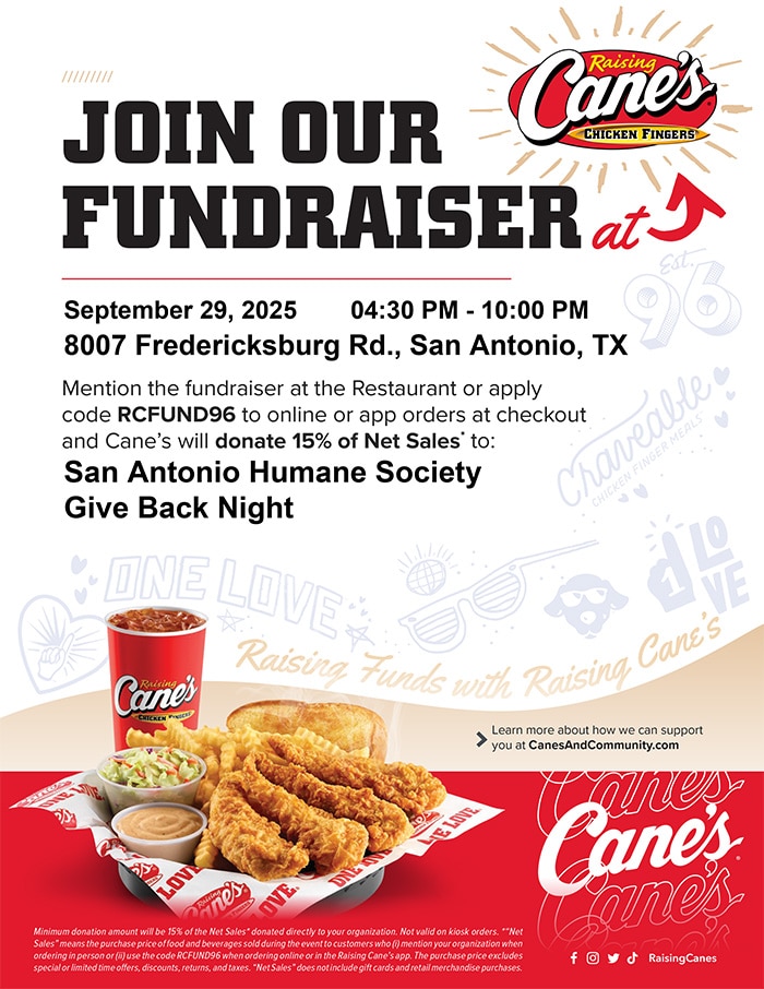 Raising Cane's SAHS Sept Fundraiser