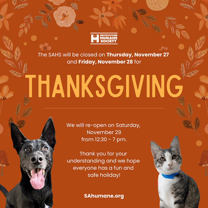 SAHS closed for Thanksgiving