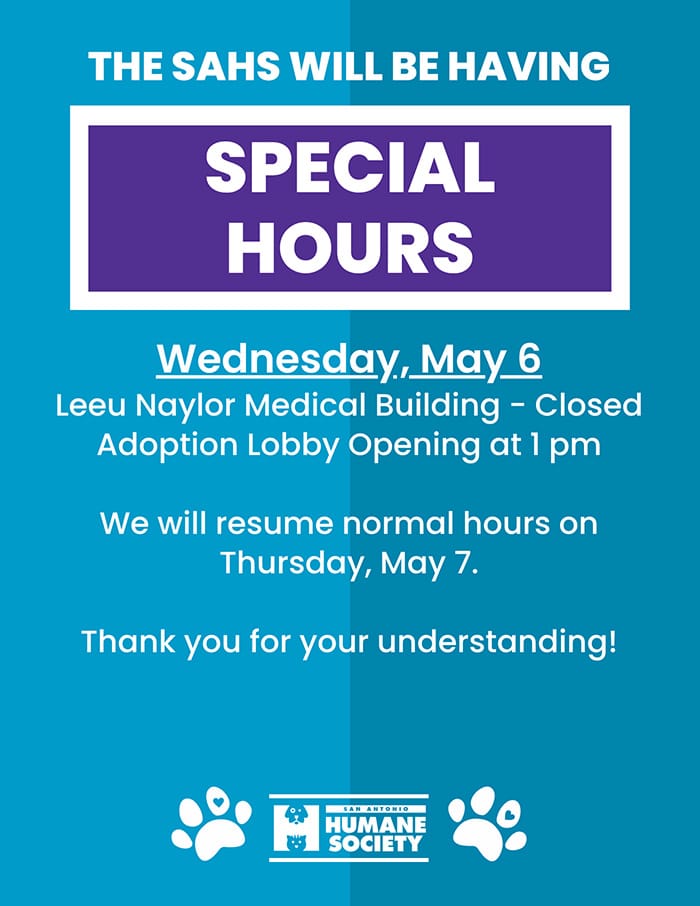 Special Hours SAHS May 6